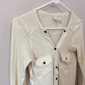 Free people cream snap cardigan